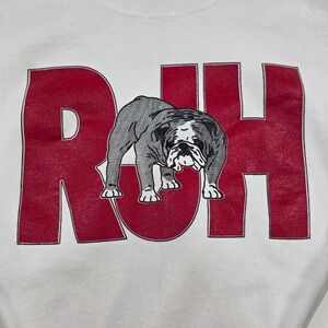 Vintage 90s Cheerleader Bulldog Sweatshirt Fruit of the Loom White‎ RHU